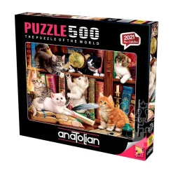 Anatolian Kittens in the Library Puzzle 500pcs