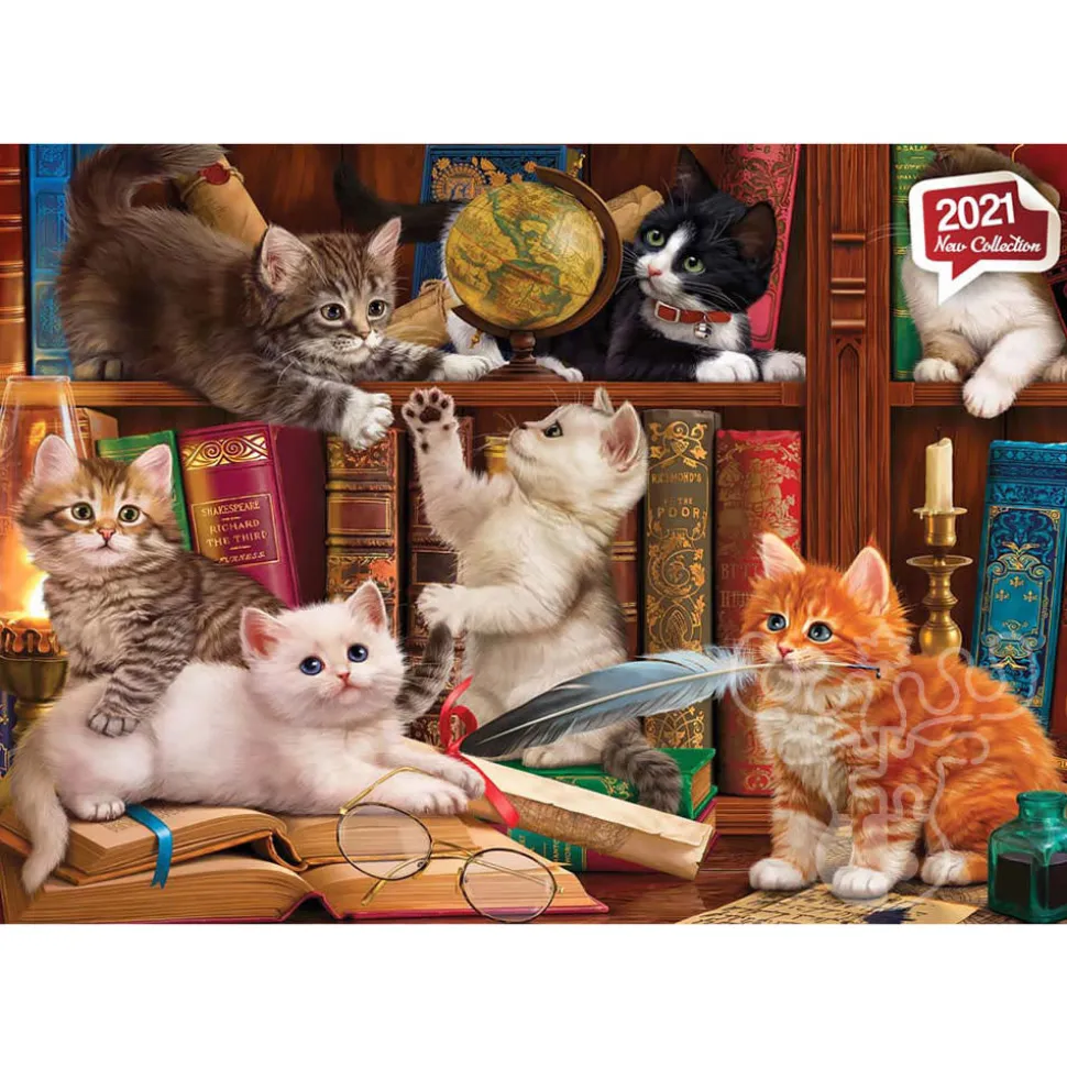Anatolian Kittens in the Library Puzzle 500pcs