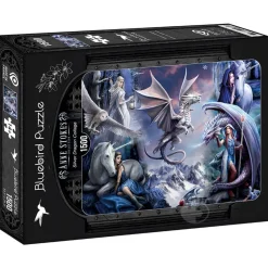 Bluebird Anne Stokes - Silver Dragon Collage Puzzle 1500pcs