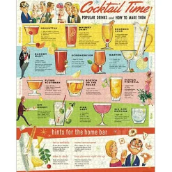 Cavallini Vintage: Cocktails Puzzle 1000pcs