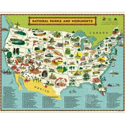 Cavallini Vintage: National Parks Map Puzzle 1000pcs