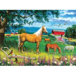 Cobble Hill Horses in the Field Tray Puzzle 35pcs