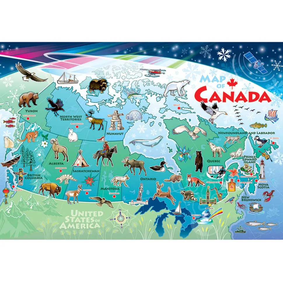 Cobble Hill Map of Canada Floor Puzzle 48pcs