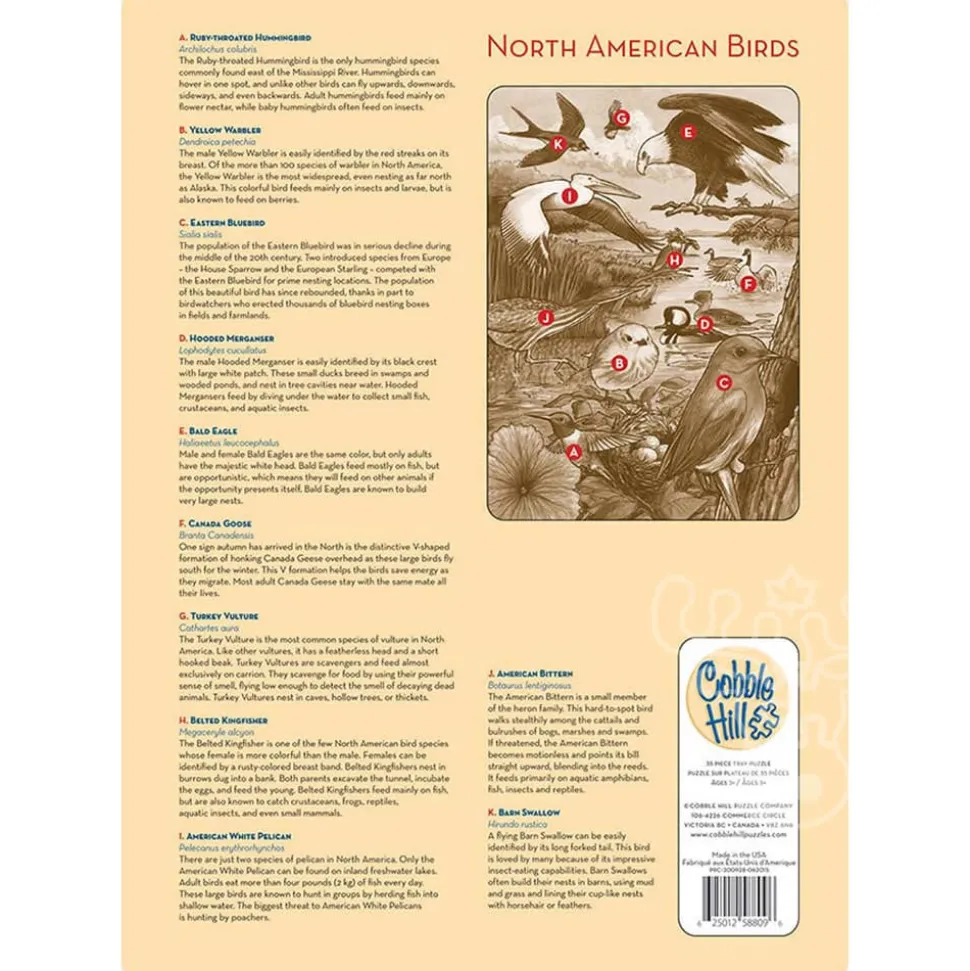 Cobble Hill North American Birds Tray Puzzle 35pcs