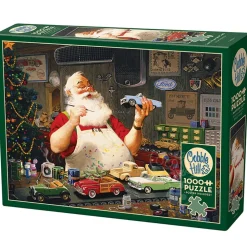 Cobble Hill Santa Painting Cars Puzzle 1000pcs