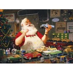 Cobble Hill Santa Painting Cars Puzzle 1000pcs