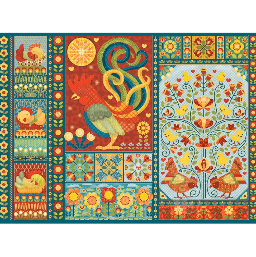 Cobble Hill Scandi Chicken Quilt Puzzle 1000pcs