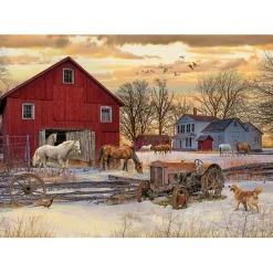 Cobble Hill Winter on the Farm Puzzle 1000pcs