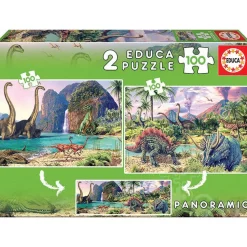Educa Dino World Puzzle 2x100pcs