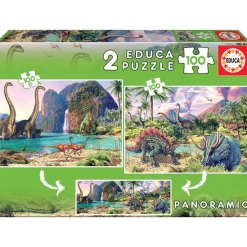 Educa Dino World Puzzle 2x100pcs