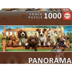 Educa Puppies on the Bench Panorama Puzzle 1000pcs