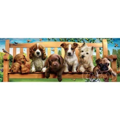 Educa Puppies on the Bench Panorama Puzzle 1000pcs