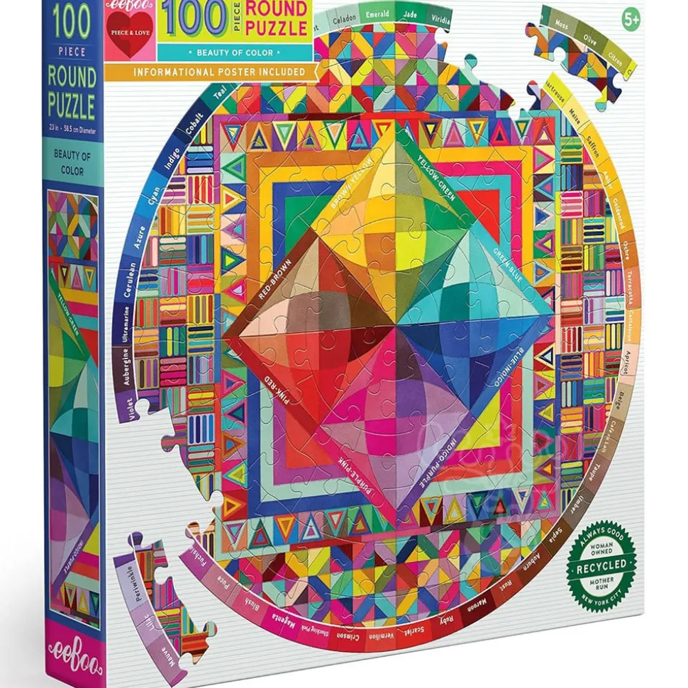 eeBoo Beauty of Color Round Puzzle 100pcs
