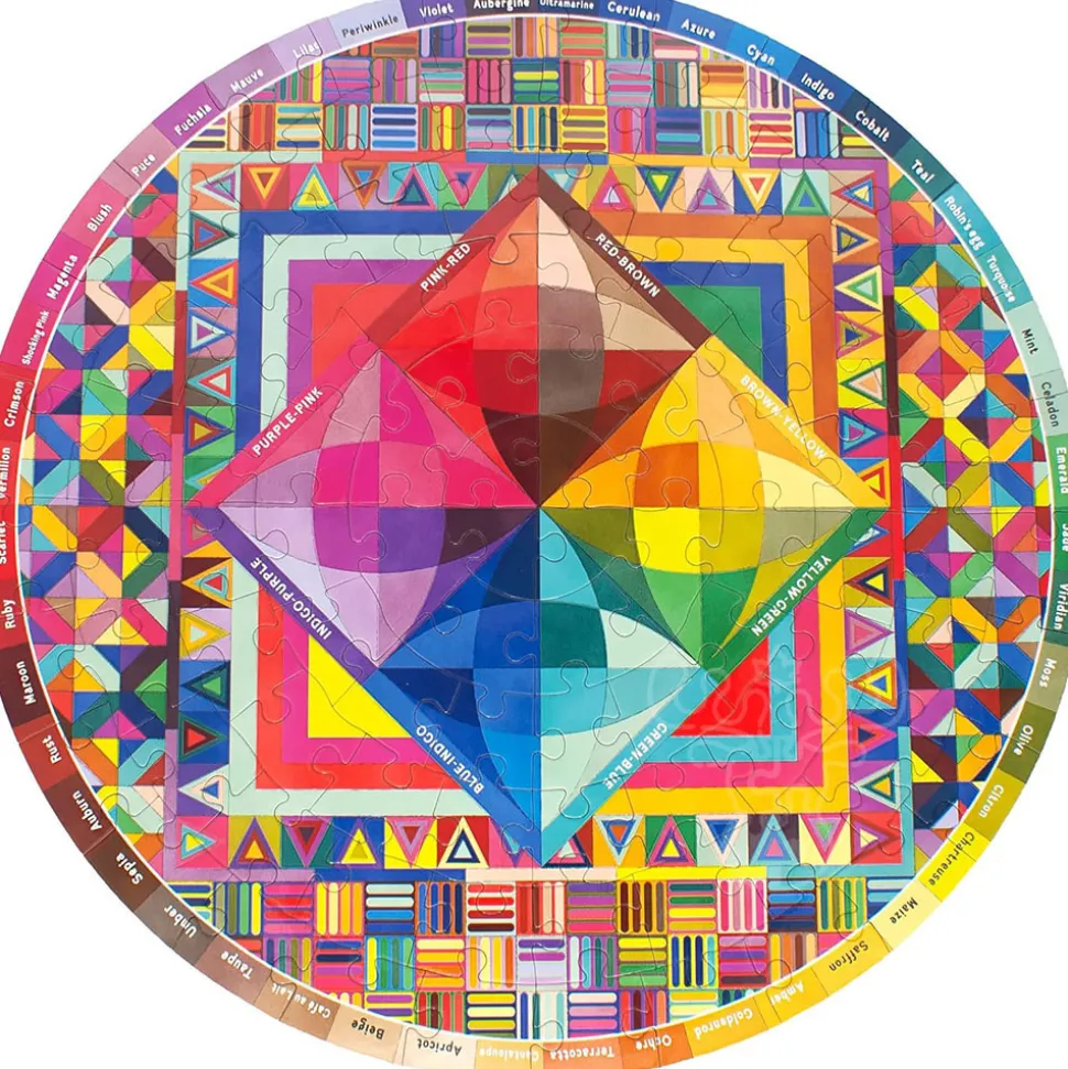 eeBoo Beauty of Color Round Puzzle 100pcs