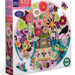 eeBoo Fruits & Flowers Still Life Round Puzzle 500pcs