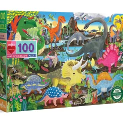 eeBoo Land of Dinosaurs Puzzle 100pcs