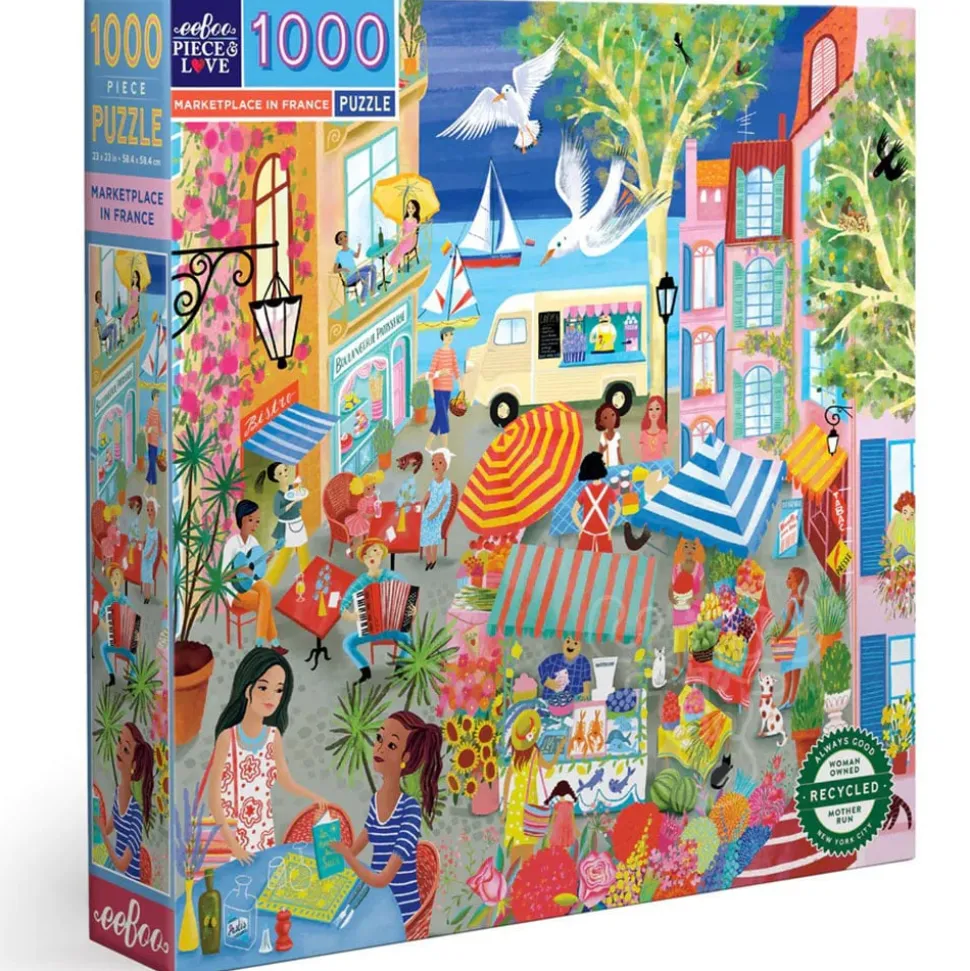 eeBoo Marketplace in France Puzzle 1000pcs