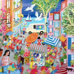 eeBoo Marketplace in France Puzzle 1000pcs