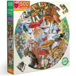 eeBoo Mushrooms and Butterflies Round Puzzle 500pcs