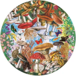 eeBoo Mushrooms and Butterflies Round Puzzle 500pcs