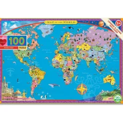 eeBoo World Map Puzzle 100pcs