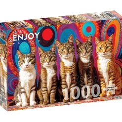 Enjoy Five Cats Puzzle 1000pcs