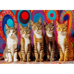 Enjoy Five Cats Puzzle 1000pcs