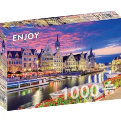 Enjoy Ghent at Twilight, Belgium Puzzle 1000pcs