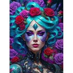 Enjoy Gothic Flowers Portrait Puzzle 1000pcs