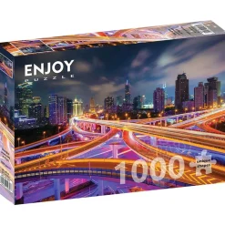 Enjoy Shanghai Downtown at Night Puzzle 1000pcs