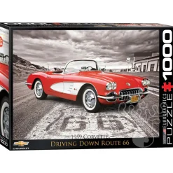 Eurographics Chevrolet 1959 Corvette Driving Down Route 66 Puzzle 1000pcs