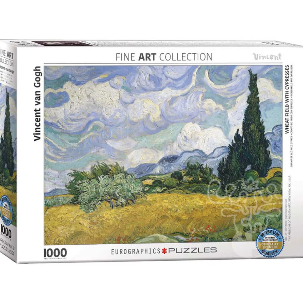 Eurographics Fine Art van Gogh: Wheat Field with Cypresses Puzzle 1000pcs