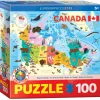 Eurographics Illustrated Map of Canada Puzzle 100pcs