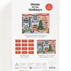 Galison 12 Days of Puzzles Home for the Holidays Advent Calendar Puzzle 500pcs (12 x 42pcs)