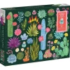 Galison Desert Flora Puzzle 1000pcs contains 20 Shaped Pieces