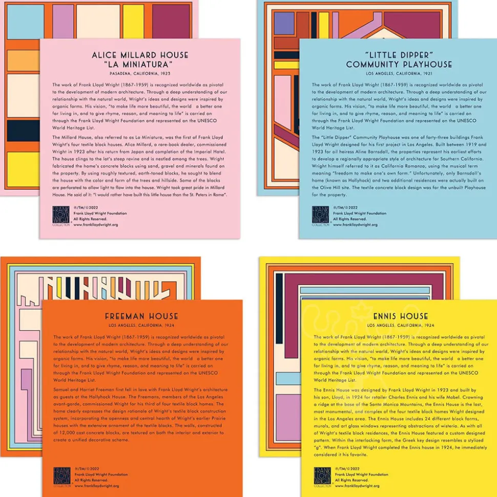 Galison Frank Lloyd Wright Textile Blocks Puzzle 4 x 200pcs