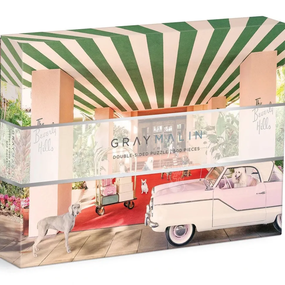 Galison Gray Malin The Dogs at the Beverly Hills Hotel Double Sided Puzzle 500pcs