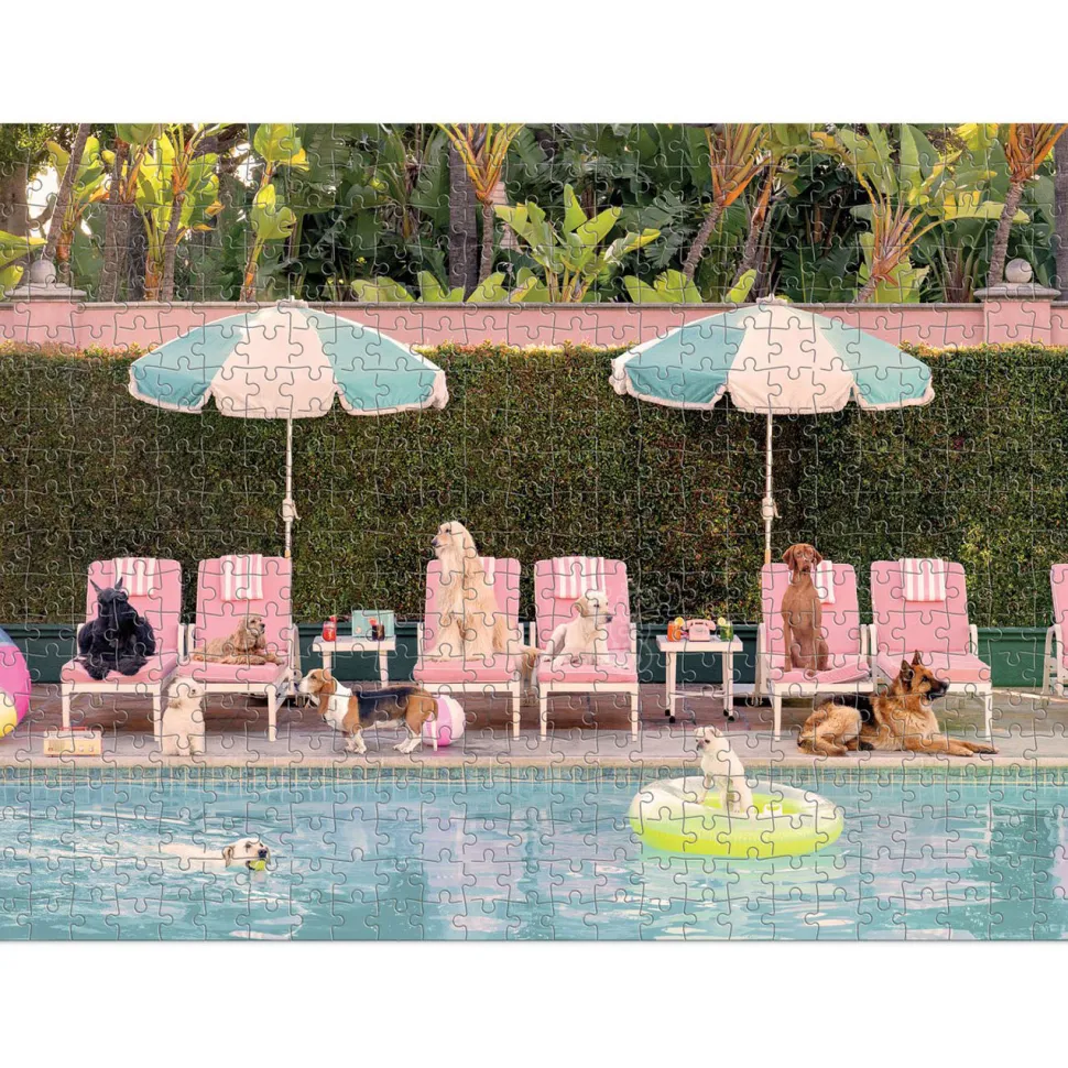 Galison Gray Malin The Dogs at the Beverly Hills Hotel Double Sided Puzzle 500pcs