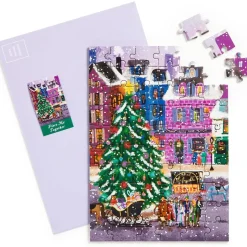 Galison Joy Laforme Christmas Square Greeting Card Puzzle 60pcs