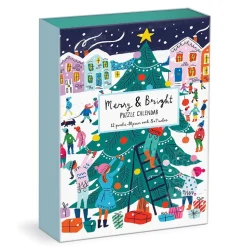 Galison Louise Cunningham 12 Days of Puzzles Merry and Bright Christmas Countdown Mini Puzzle 12 x 80pcs