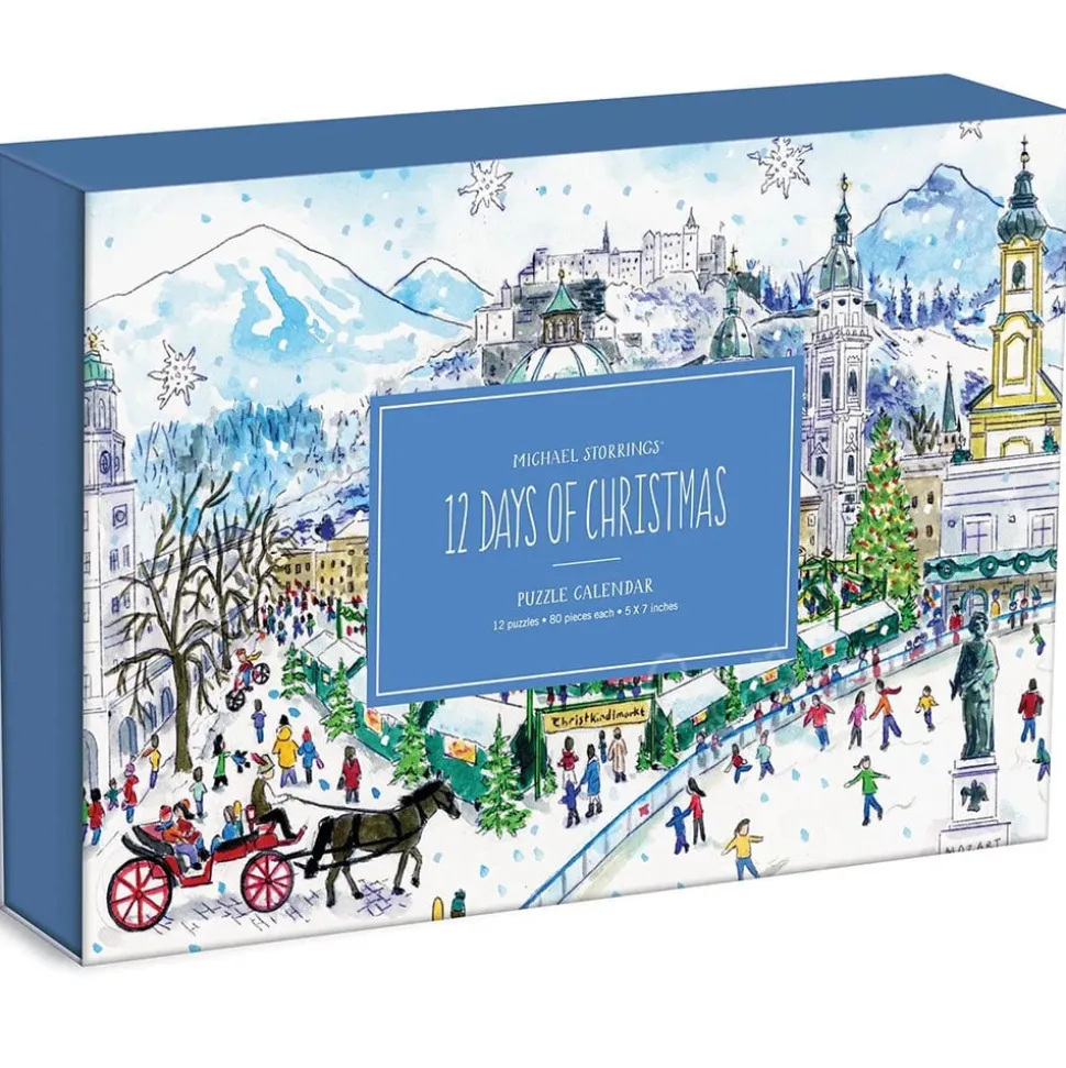 Galison Michael Storrings 12 Days of Christmas Countdown Mini Puzzle 12 x 80pcs