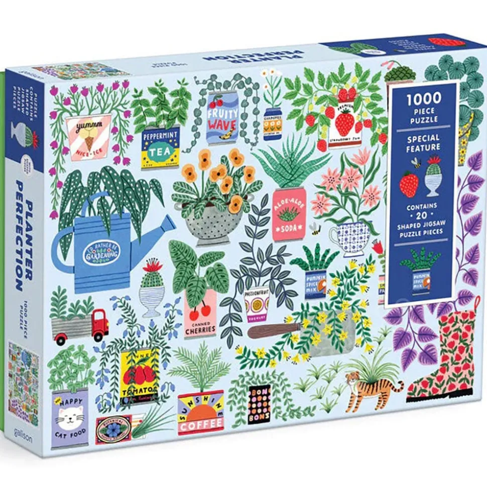 Galison Planter Perfection Puzzle 1000pcs contains 20 Shaped Pieces