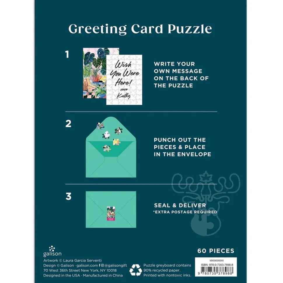 Galison Potted Greeting Card Puzzle 60pcs