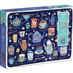 Galison Tea Time Puzzle 1000pcs contains 20 Shaped Pieces