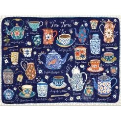 Galison Tea Time Puzzle 1000pcs contains 20 Shaped Pieces