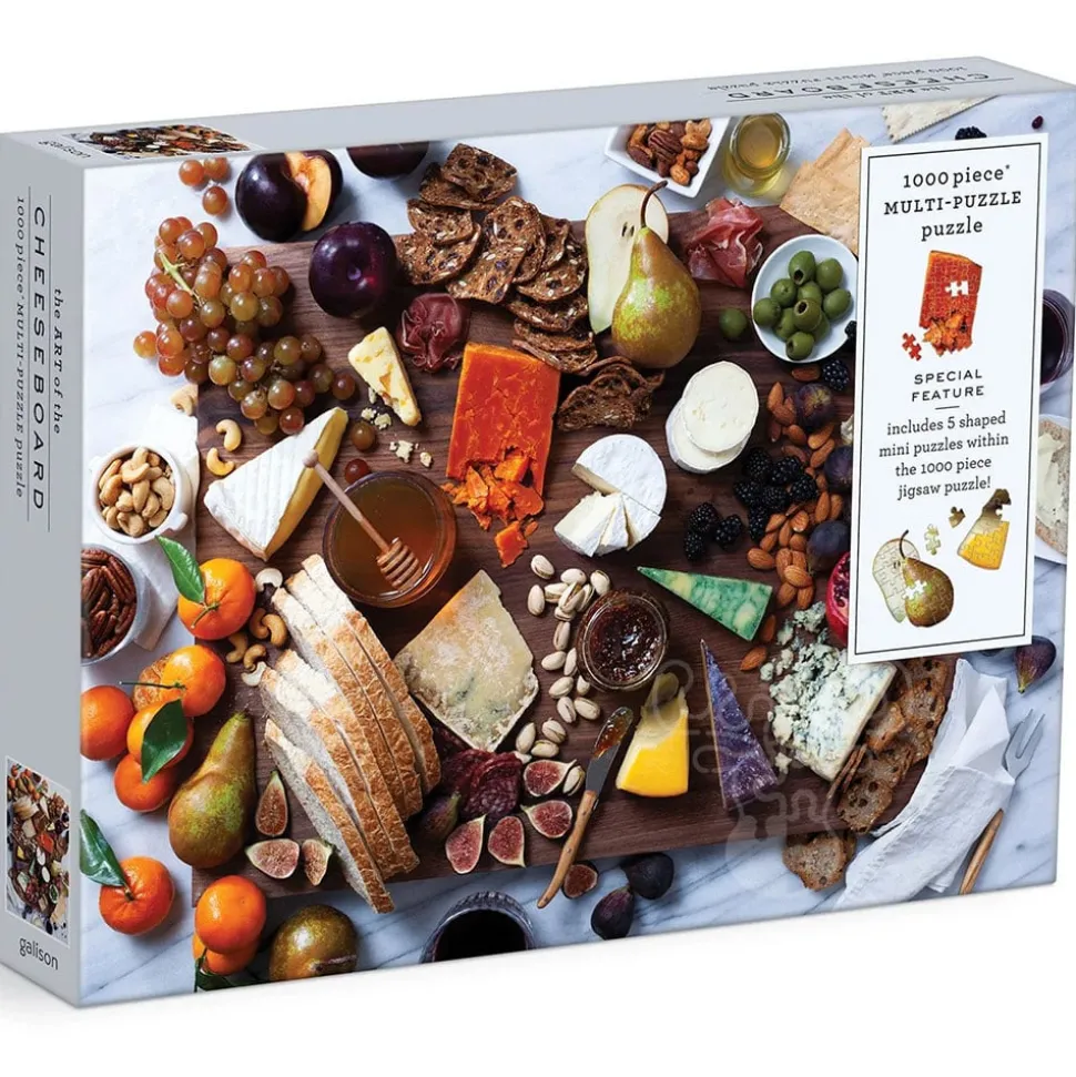 Galison The Art of the Cheeseboard Puzzle 1000pcs includes 5 Shaped Mini Puzzles within