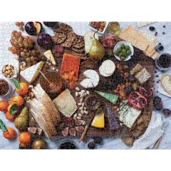 Galison The Art of the Cheeseboard Puzzle 1000pcs includes 5 Shaped Mini Puzzles within