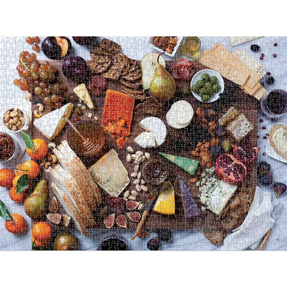 Galison The Art of the Cheeseboard Puzzle 1000pcs includes 5 Shaped Mini Puzzles within