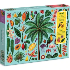 Galison Tropics Puzzle 1000pcs contains 20 Shaped Pieces