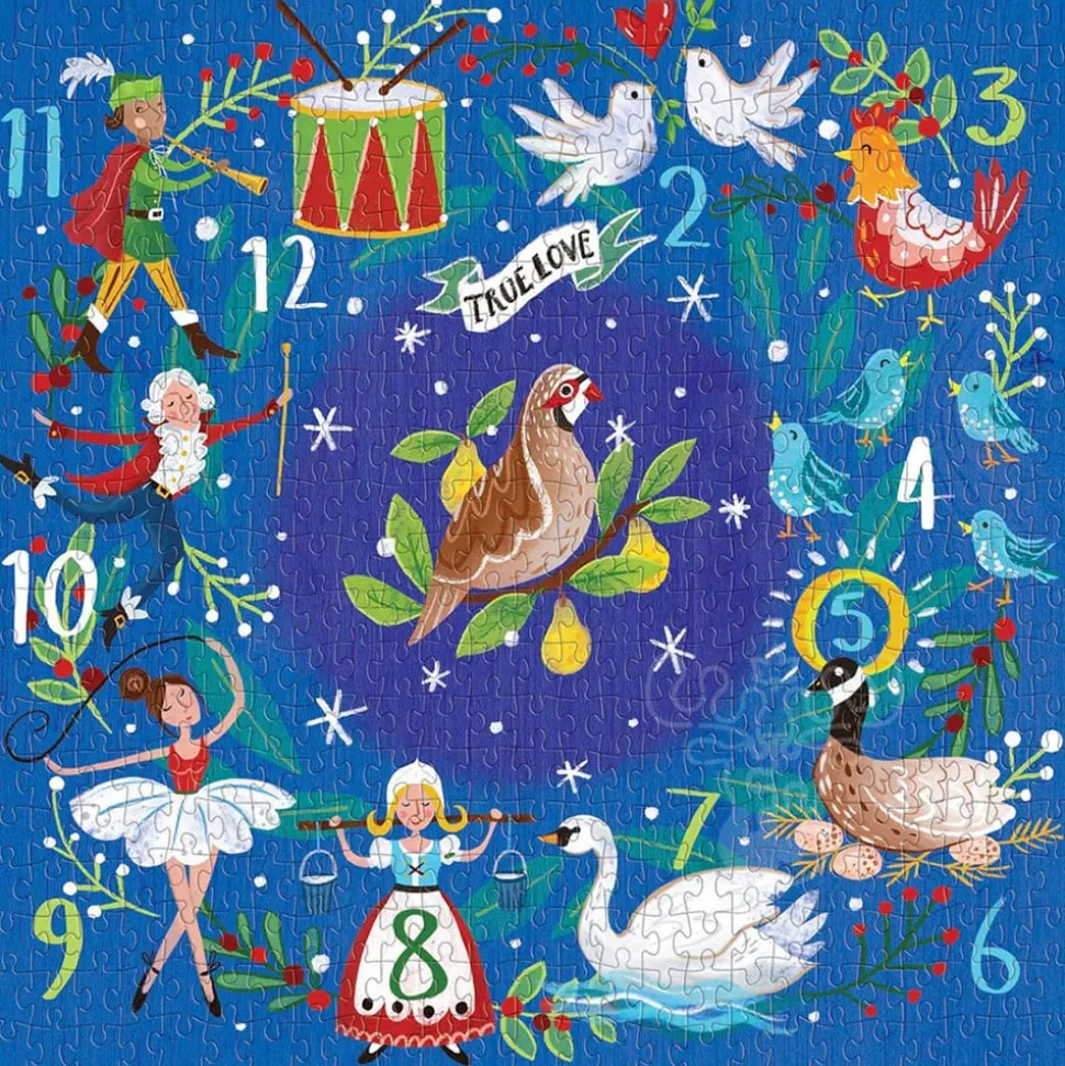 Galison Twelve Days Wreath Puzzle 500pcs